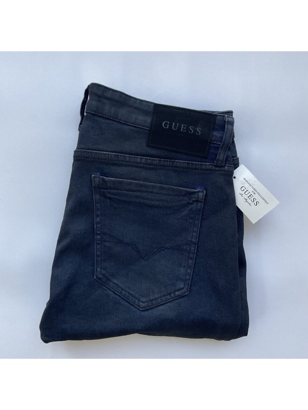 Guess Men’s Slim Tapered Jeans Coated Finish Denim Destroyed Details Size 32